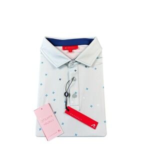 Redvanly Langham Green Bug AOP Performance Golf Polo Size L NWT